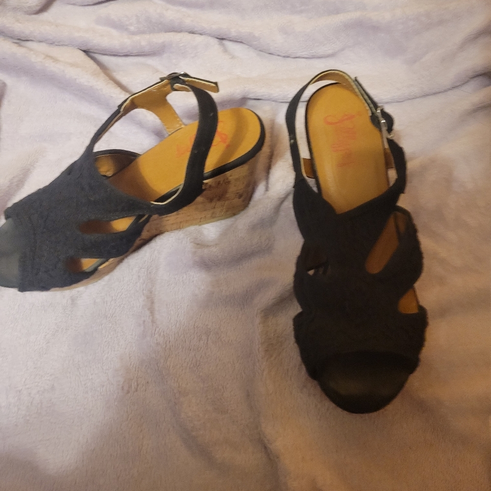 Black open toed heels